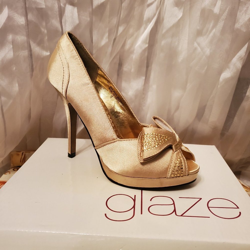 Gold with Bow heels